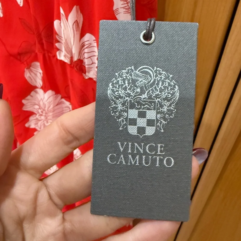 Vince Camuto Floral Print Tie Shoulder Dress New With Tags - Picture 8 of 12